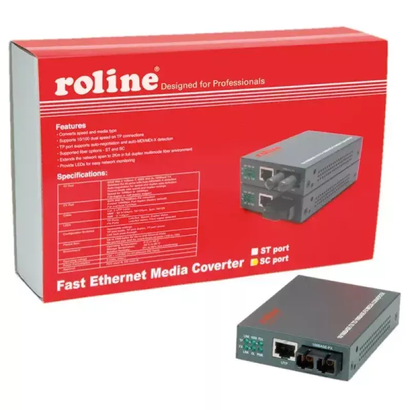 Fast-Ethernet-Konverter ROLINE RC-100FX/SC