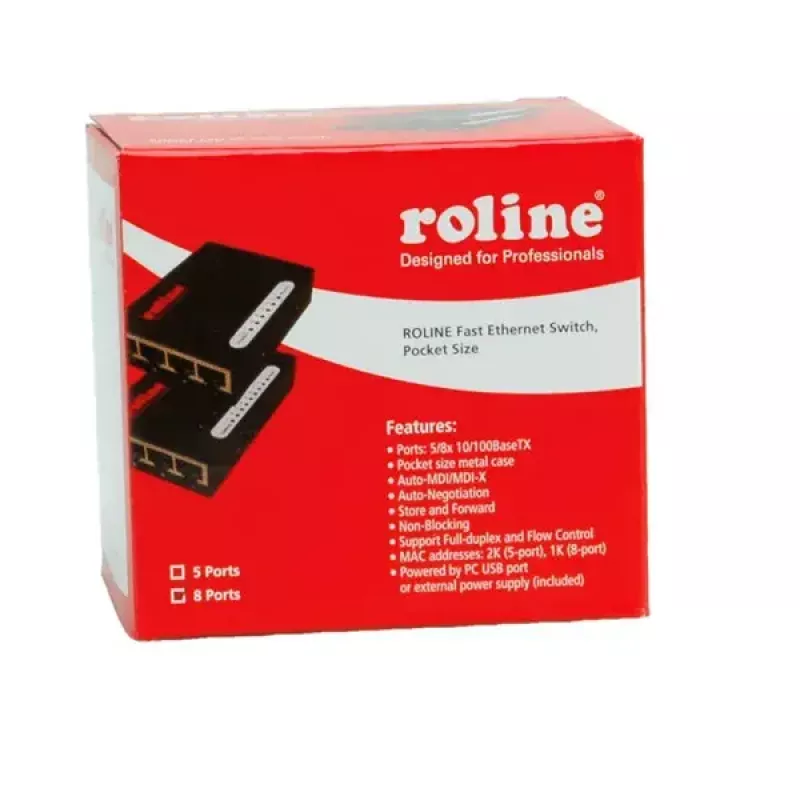 Fast Ethernet Switch ROLINE 21.14.3134 Pocket 8 Ports