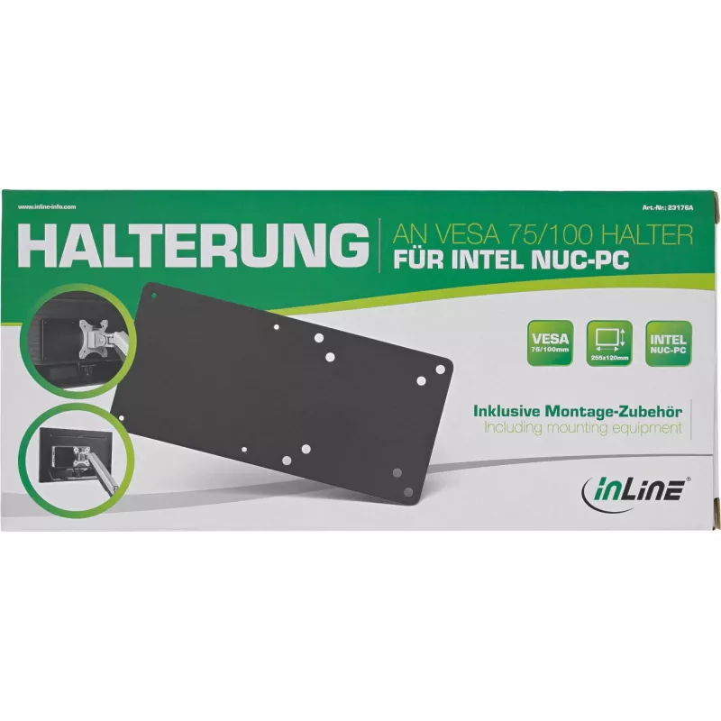 Geräteplatte InLine 23176A VESA 75/100 kompatibel für Intel NUC