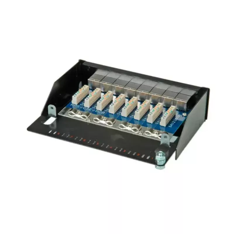 Wandmontage-Patchpanel ROLINE Cat.5e 8 Ports STP Schwarz
