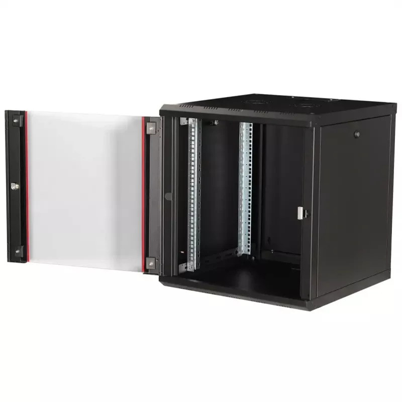 Wandmontage-Rack ROLINE Pro 12U 19 Zoll, 600x600 mm, schwarz, IP20, Schlüsselschloss