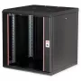 Wandmontage-Rack ROLINE Pro 12U 19 Zoll, 600x600 mm, schwarz, IP20, Schlüsselschloss