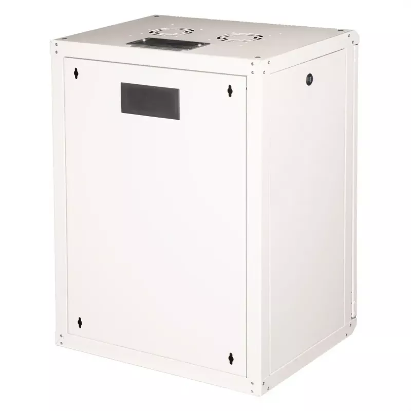 Wandmontierter 19-Zoll-Rackschrank ROLINE Pro 16U 600x450 mm, grau, Schlüsselschloss, IP20