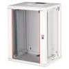Wandmontierter 19-Zoll-Rackschrank ROLINE Pro 16U 600x450 mm, grau, Schlüsselschloss, IP20