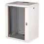 Wandmontierter 19-Zoll-Rackschrank ROLINE Pro 16U 600x450 mm, grau, Schlüsselschloss, IP20
