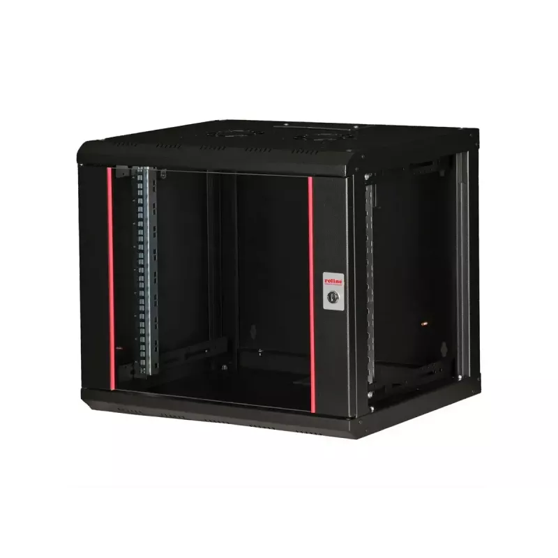 ROLINE 19-Zoll-Wandgehäuse Pro 9U, 450x600 BxT, schwarz, Schlüsselschloss, IP20