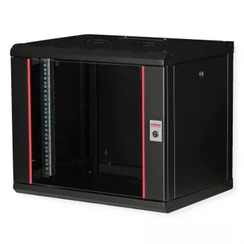 ROLINE 19-Zoll-Wandgehäuse Pro 9U, 450x600 BxT, schwarz, Schlüsselschloss, IP20
