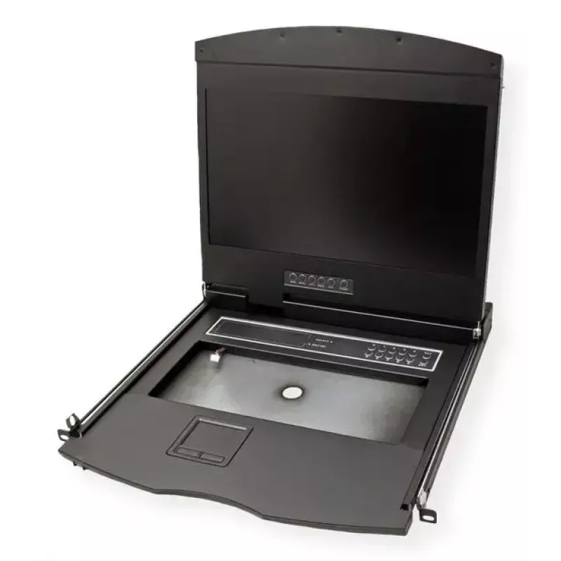Rack-Konsole VALUE 26.99.0132 — 19 Zoll (48,3 cm) 1366×768 LCD, 1U, Schweizer Tastatur, schwarz