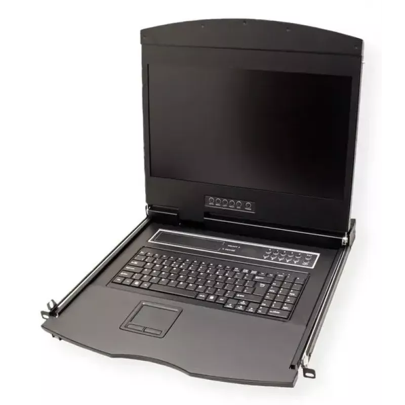 Rack-Konsole VALUE 26.99.0132 — 19 Zoll (48,3 cm) 1366×768 LCD, 1U, Schweizer Tastatur, schwarz