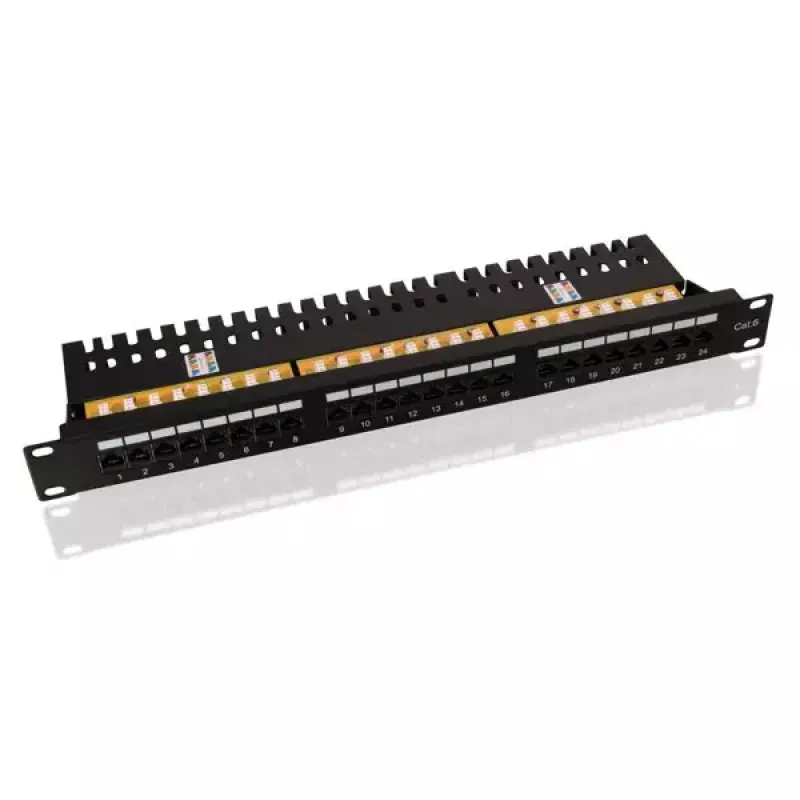 Patchpanel VALUE Cat.6/Class E 24 Ports UTP schwarz
