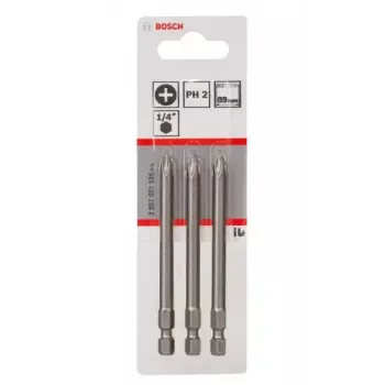 Schrauberbits Bosch 2607001535 extra hart PH2 3 Stück 89 mm