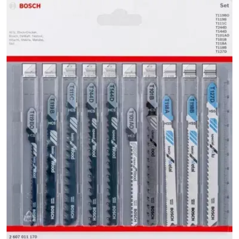 Bosch 2 607 011 170 Stichsäge-/Dekupiersäge-/Säbelsägeblatt Stichsägeblatt 10 Stück