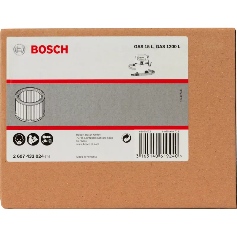 Bosch 2 607 432 024 Staubsaugerzubehör/-versorgung Filter Trommelsauger