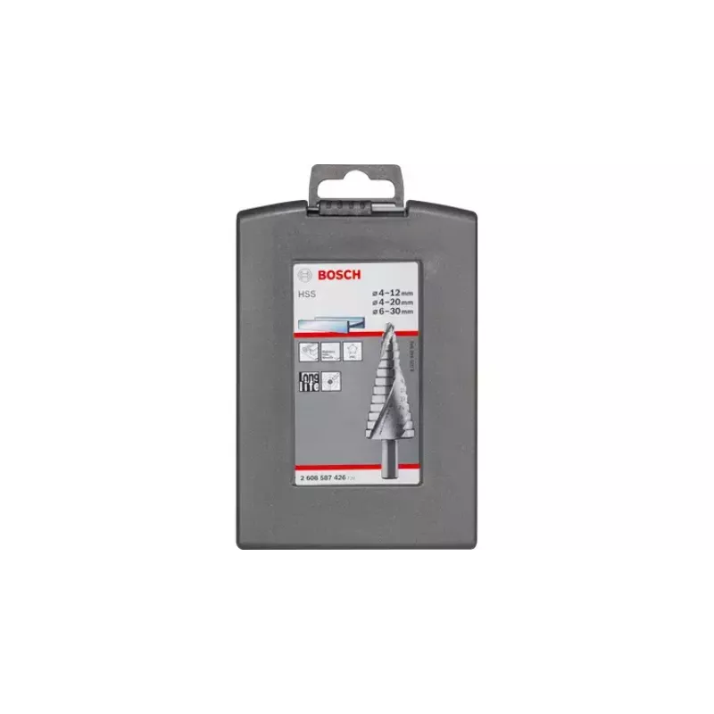 Stufenbohrer-Set Bosch HSS mit 3-Flächen-Schaft für Aluminium, Kunststoff
