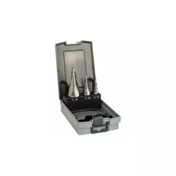 Stufenbohrer-Set Bosch HSS mit 3-Flächen-Schaft für Aluminium, Kunststoff