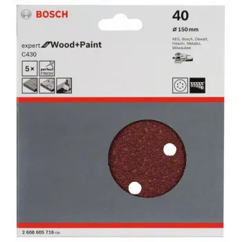 Bosch 2 608 605 716 Handschleifzubehör Schleifblatt P40 5 Stk.