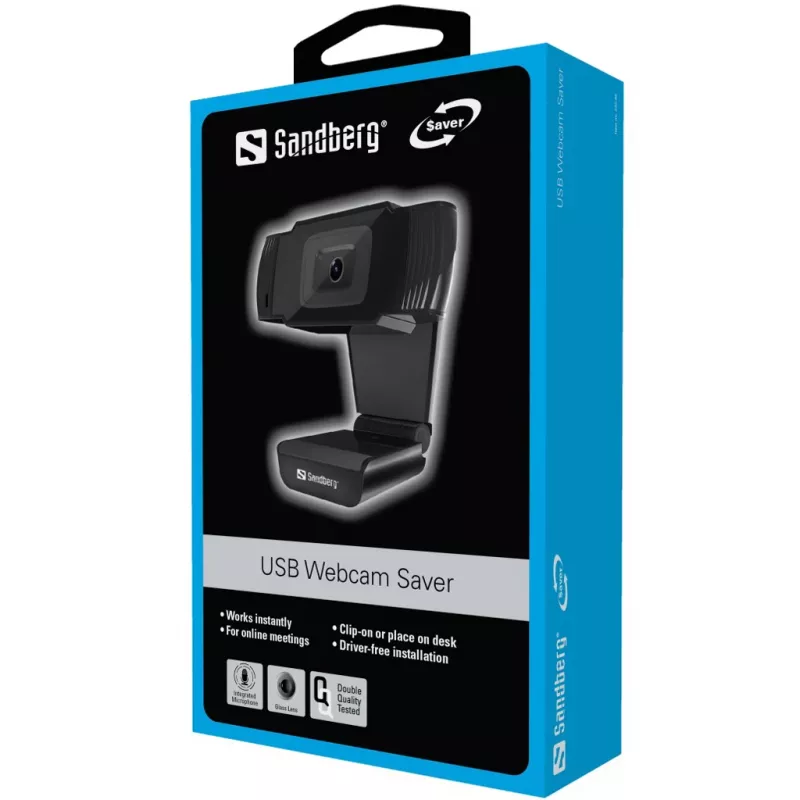Sandberg USB Webcam 480P Saver, 0,3 MP, 640 x 480 Pixel, 30 fps, 640x480@30fps, 480p, Auto