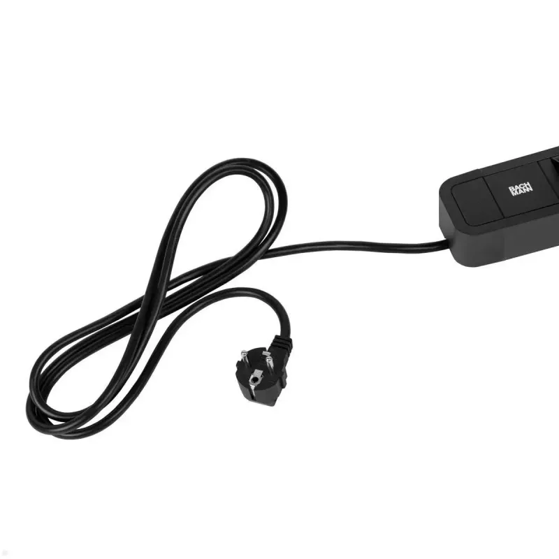 Power Extension Bachmann PRIMO 2 2m 6 AC Outlets Indoor Schwarz
