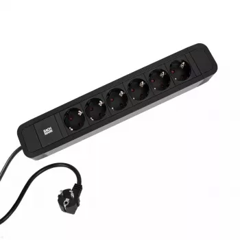 Power Extension Bachmann PRIMO 2 2m 6 AC Outlets Indoor Schwarz
