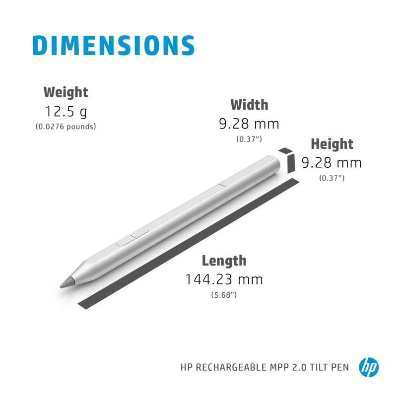 HP Wiederaufladbarer MPP 2.0 Tilt Pen (Schwarz), Laptop, HP, Schwarz, 1 Monat(e), China, Home