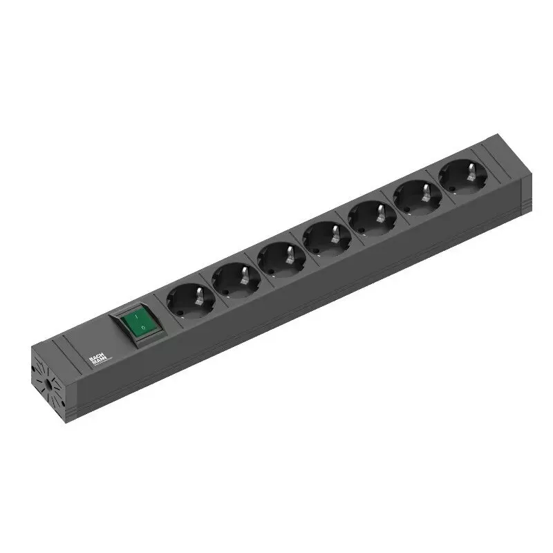 Power Extension Bachmann 420.0014 2m 7 AC Outlets Indoor Schwarz