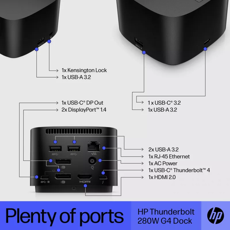 Docking Station HP Thunderbolt Dock 280W G4 Wired Thunderbolt 4 Black