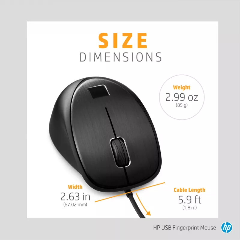 HP USB Fingerprint Maus USB Type-A