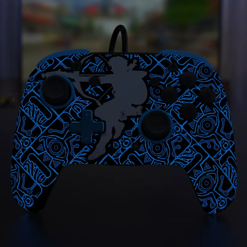 PDP Nintendo Switch Sheikah Shoot REMATCH GLOW Controller, Gamepad, Nintendo Switch, Nintendo Switch Lite, Nintendo Switch OLED, D-pad, Home-Taste, Analog / Digital, Kabelgebunden, USB