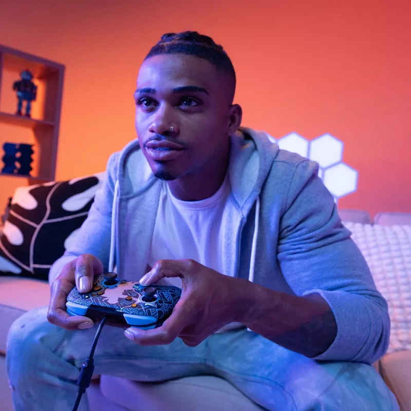PDP Nintendo Switch Sheikah Shoot REMATCH GLOW Controller, Gamepad, Nintendo Switch, Nintendo Switch Lite, Nintendo Switch OLED, D-pad, Home-Taste, Analog / Digital, Kabelgebunden, USB