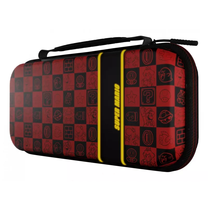 PDP Travel Case Plus GLOW: Super Icon, für Nintendo Switch, Nintendo Switch Lite, Nintendo Switch – OLED-Modell