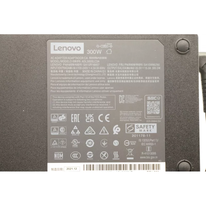 Lenovo 5A10W86290 power adapter/inverter Indoor 300 W Schwarz