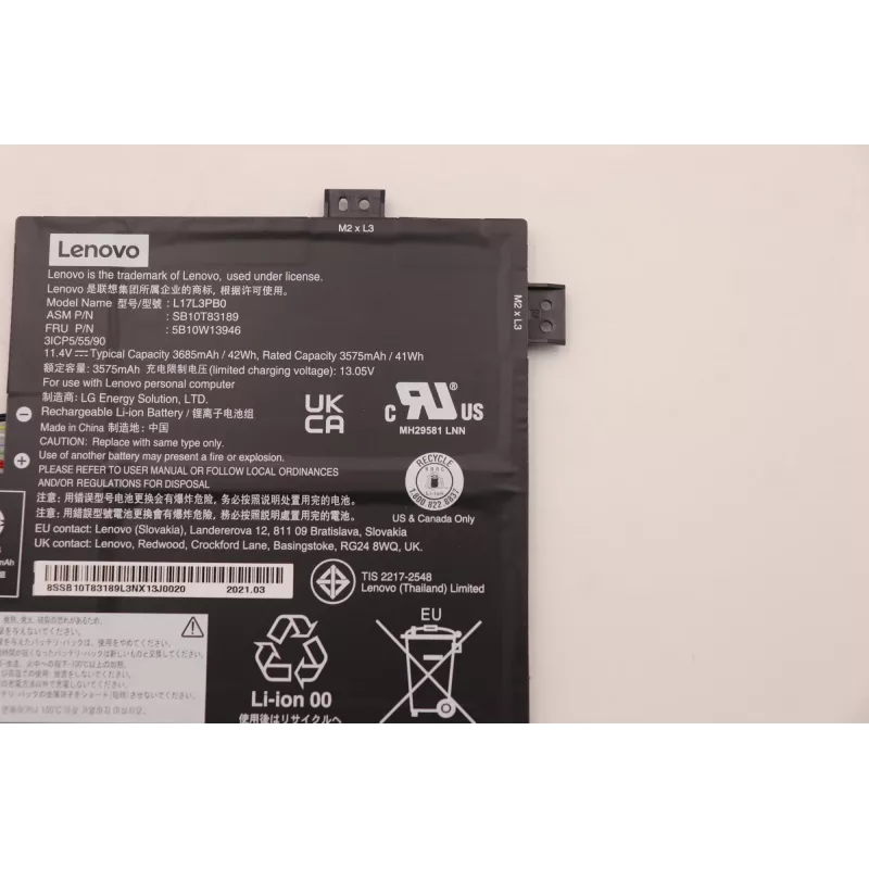 Interner Laptop-Akku Lenovo 3-Zellen 42Wh Li‑Ion Modell 5B10W13946