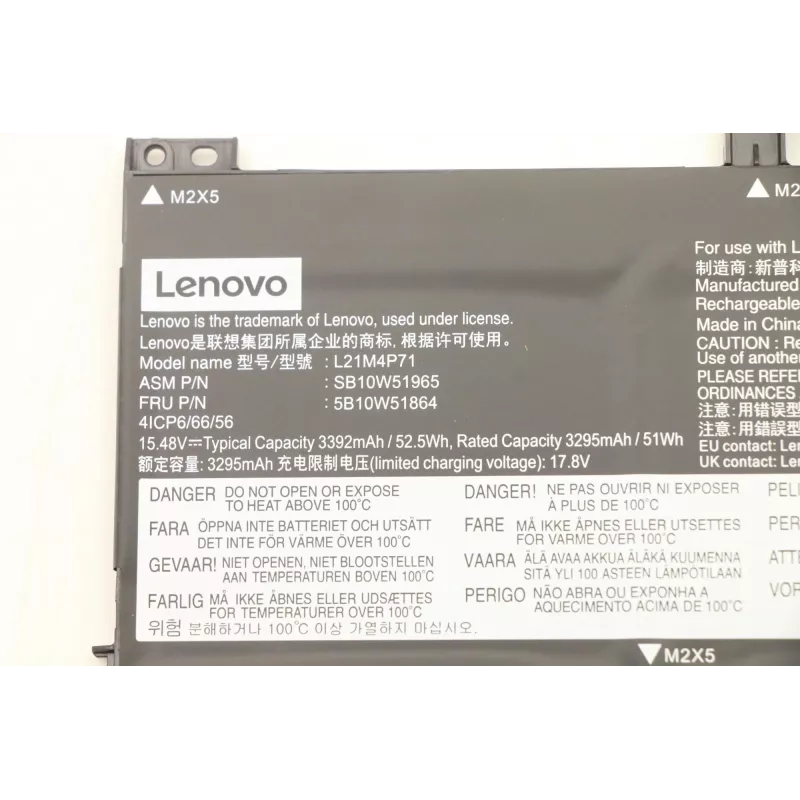 Interner Lithium-Ionen-Akku Lenovo 5B10W51864 3,7V 2600mAh Ersatz für kompatible Lenovo Laptops