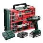 Pistolengriff-Akkubohrer Metabo BS 18, Schnellspannbohrfutter, 1,3 kg, 1600 U/min, 10 mm Bohrfutter, 2 Ah Li-Ion (2 Akkus)