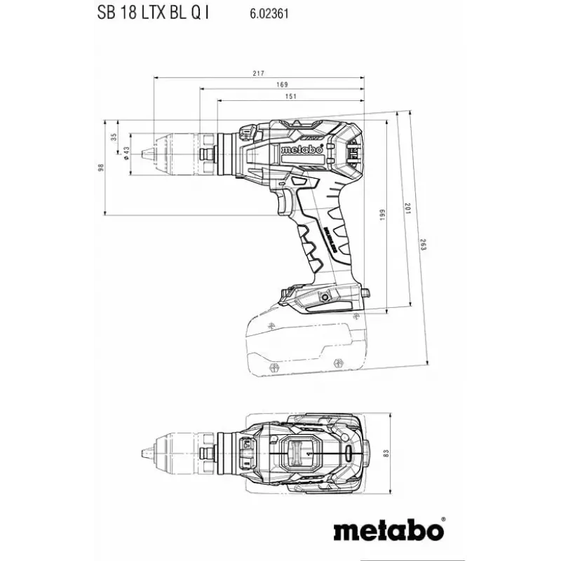 Schlagschrauber Metabo 602361840, Drehmoment: 130 N⋅m, Gewicht: 2,4 kg