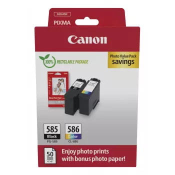 Canon PG-585/CL-586 PVP Tintenpatrone 2 Stück Original Schwarz, Cyan, Magenta, Gelb