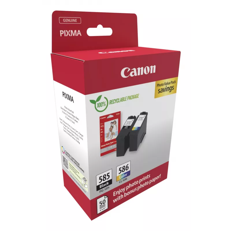 Canon PG-585/CL-586 PVP Tintenpatrone 2 Stück Original Schwarz, Cyan, Magenta, Gelb