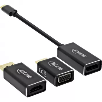 InLine USB Display Converter Set 6-in-1, 4K/60Hz schwarz