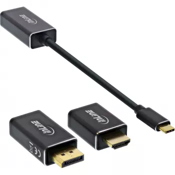 InLine USB Display Converter Set 6-in-1, 4K/60Hz schwarz