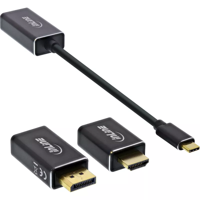 InLine USB Display Converter Set 6-in-1, 4K/60Hz schwarz