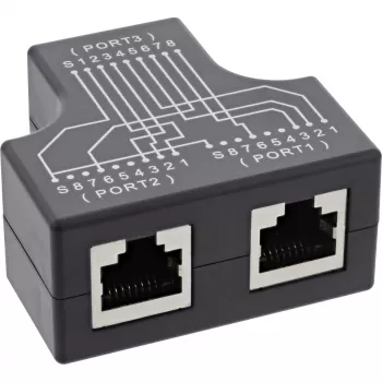 InLine Cat.5e STP T-Adapter RJ45-Buchse auf 2x RJ45-Buchse Schwarz