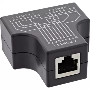 InLine Cat.5e STP T-Adapter RJ45-Buchse auf 2x RJ45-Buchse Schwarz