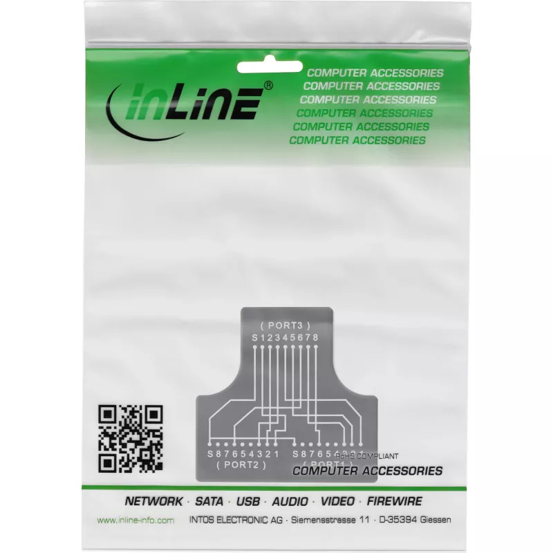 InLine Cat.5e STP T-Adapter RJ45-Buchse auf 2x RJ45-Buchse Schwarz