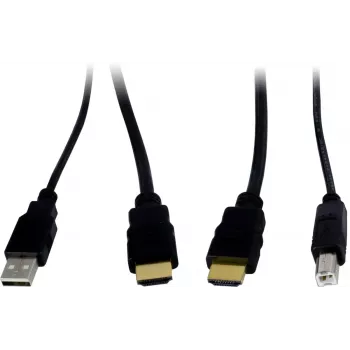 INTER-TECH KT-150H KVM-Schnittstellenadapter RJ-45 (Host) auf HDMI-Ausgang, kabelgebunden, max. 1980×1080, Metall, schwarz