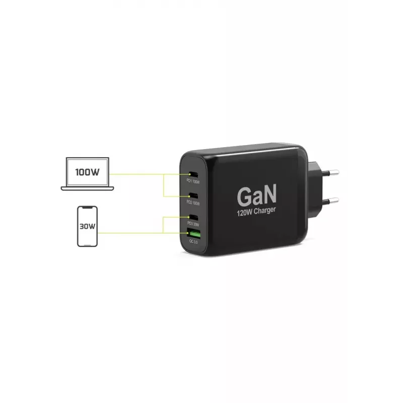 Ladegerät für Mobilgeräte Port Designs 900107-EU AC Schnellladung Schwarz
