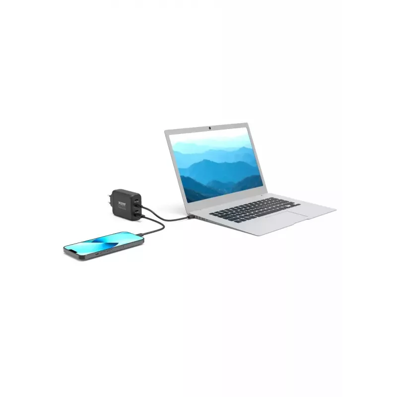 Ladegerät für Mobilgeräte Port Designs 900107-EU AC Schnellladung Schwarz
