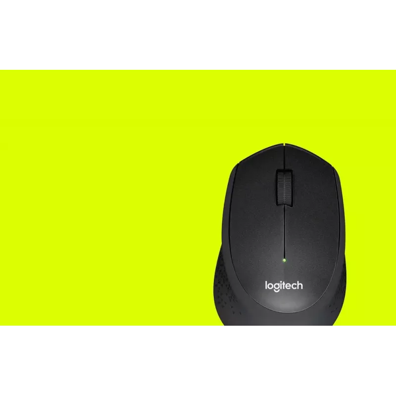 Logitech M330 SILENT PLUS — Funkmaus, rechtshändig, 1000 DPI, 3 Tasten, Scrollrad, schwarz, batteriebetrieben