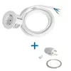 Einbau-Tischsteckdose Bachmann PIX mit 2 m Netzkabel, weiß, Ø 6,8 cm, Höhe 50 mm