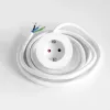 Einbau-Tischsteckdose Bachmann PIX mit 2 m Netzkabel, weiß, Ø 6,8 cm, Höhe 50 mm