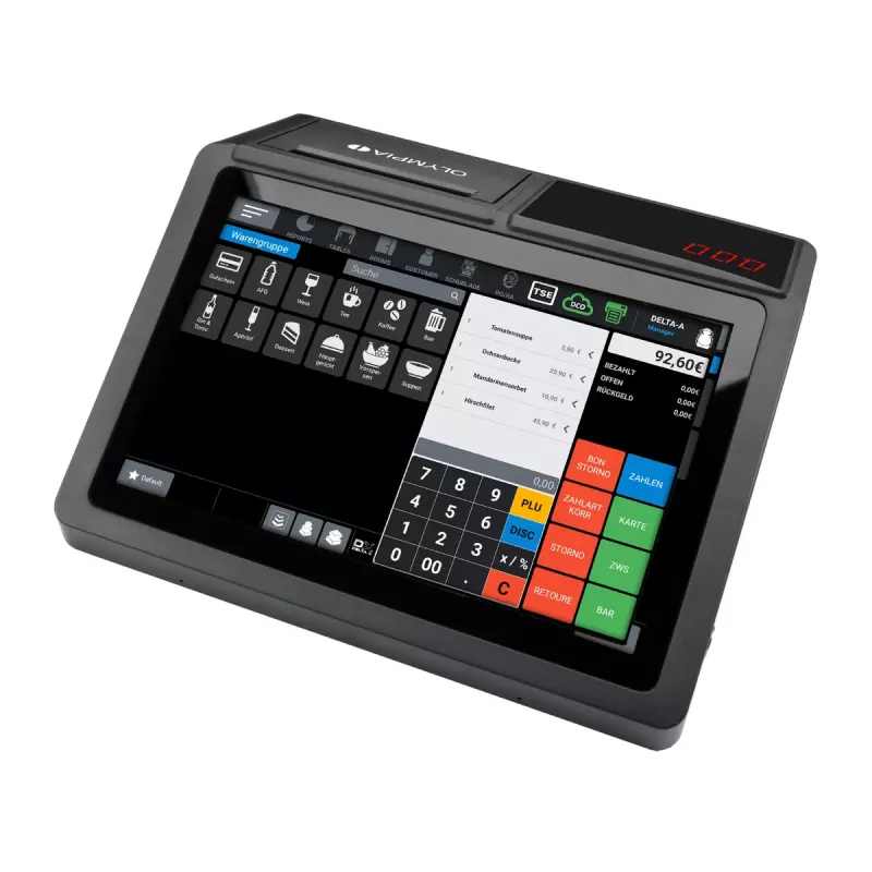 Registrierkasse Olympia T110 Thermodirektdrucker, 100000 PLUs, LED-Anzeige (10,1 Zoll)